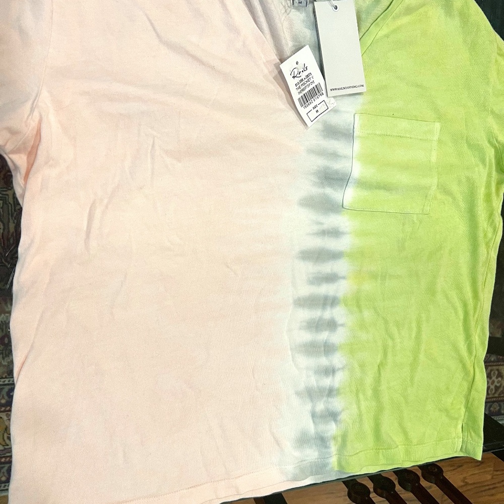 Rails V Neck Shirt - NVT - Sherbert Dip Dye Shirt